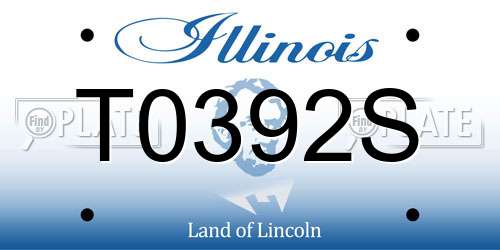 T0392S Illinois License Plate