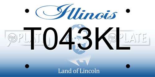 T043KL Illinois License Plate