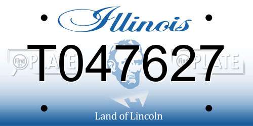 T047627 Illinois License Plate