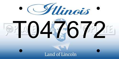 T047672 Illinois License Plate