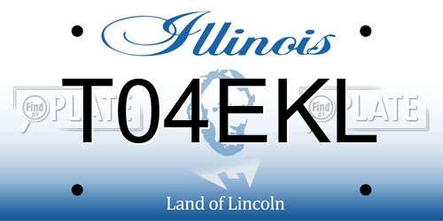 T04EKL Illinois License Plate