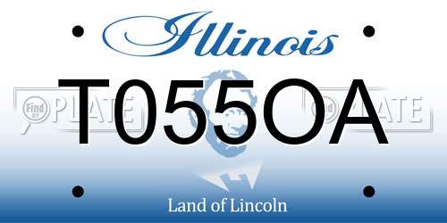 T055OA Illinois License Plate