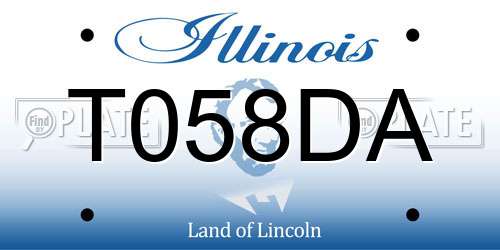 T058DA Illinois License Plate