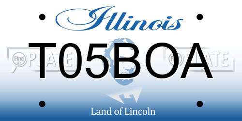T05BOA Illinois License Plate