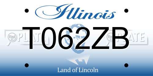 T062ZB Illinois License Plate
