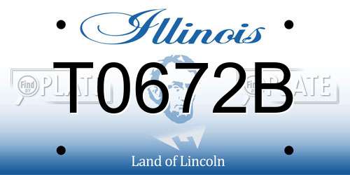 T0672B Illinois License Plate