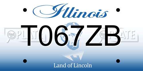 T067ZB Illinois License Plate