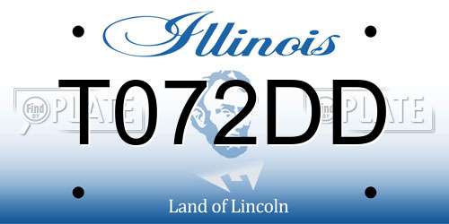 T072DD Illinois License Plate