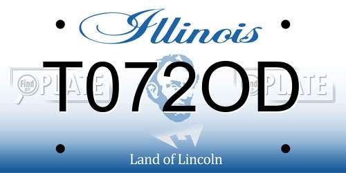 T072OD Illinois License Plate