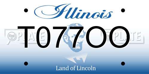 T077OO Illinois License Plate
