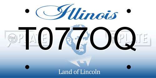 T077OQ Illinois License Plate