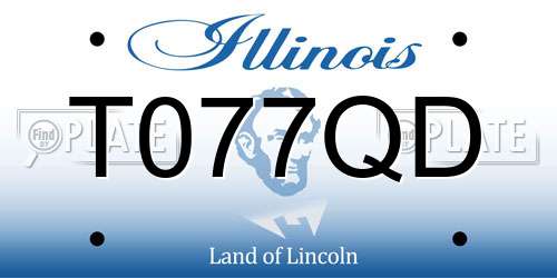 T077QD Illinois License Plate