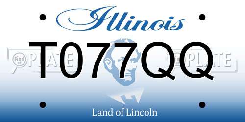 T077QQ Illinois License Plate