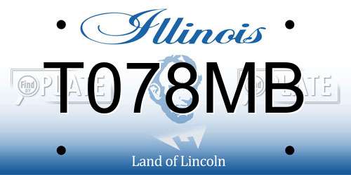 T078MB Illinois License Plate