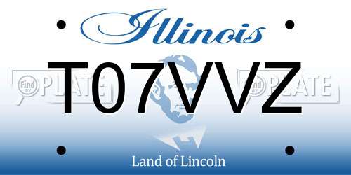 T07VVZ Illinois License Plate