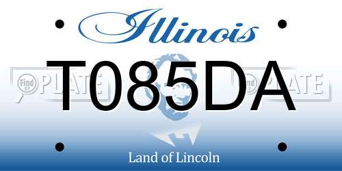 T085DA Illinois License Plate