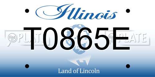 T0865E Illinois License Plate