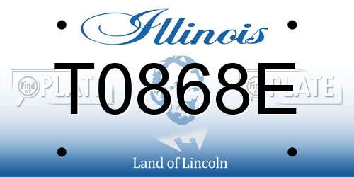 T0868E Illinois License Plate