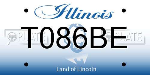 T086BE Illinois License Plate