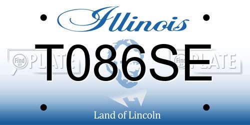 T086SE Illinois License Plate