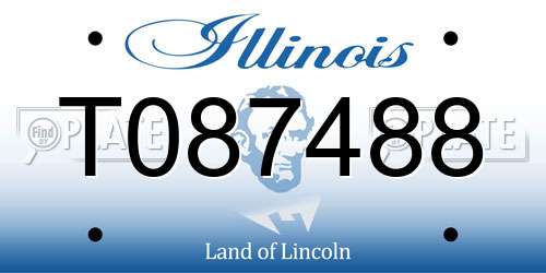 T087488 Illinois License Plate