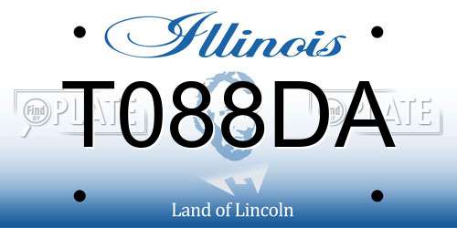 T088DA Illinois License Plate