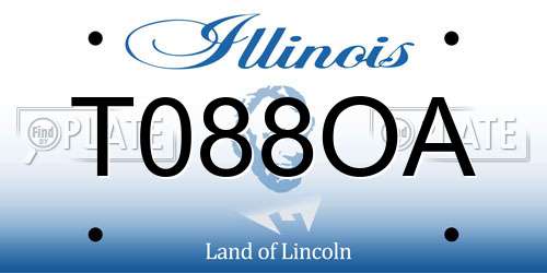 T088OA Illinois License Plate