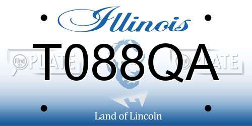 T088QA Illinois License Plate