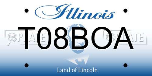 T08BOA Illinois License Plate