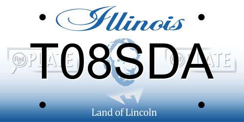 T08SDA Illinois License Plate