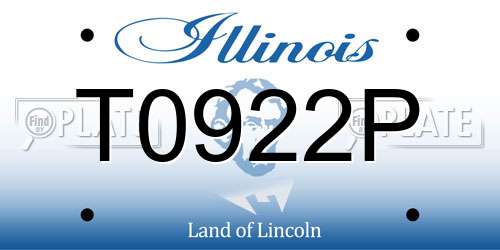 T0922P Illinois License Plate