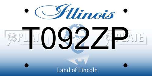 T092ZP Illinois License Plate