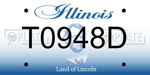 T0948D Illinois License Plate