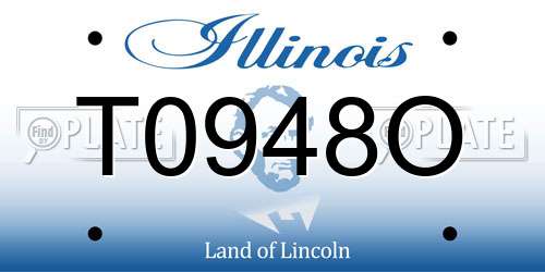 T0948O Illinois License Plate