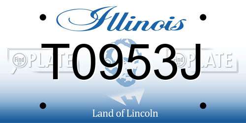 T0953J Illinois License Plate