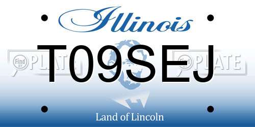 T09SEJ Illinois License Plate