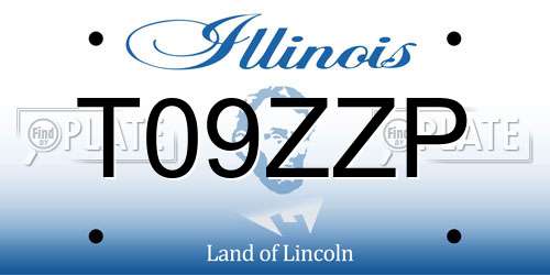 T09ZZP Illinois License Plate