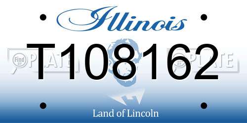 T108162 Illinois License Plate