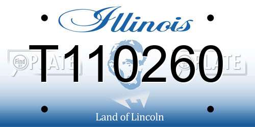 T110260 Illinois License Plate