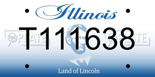 T111638 Illinois License Plate