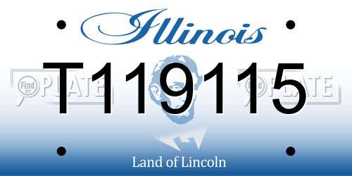 T119115 Illinois License Plate