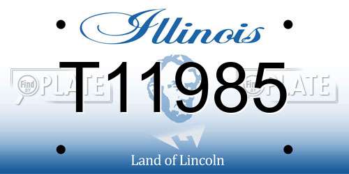 T11985 Illinois License Plate
