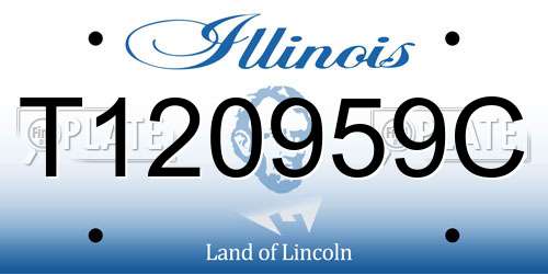 T120959C Illinois License Plate