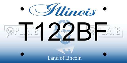 T122BF Illinois License Plate