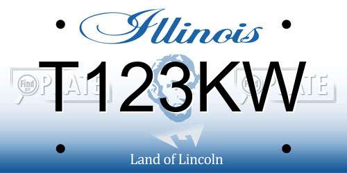 T123KW Illinois License Plate