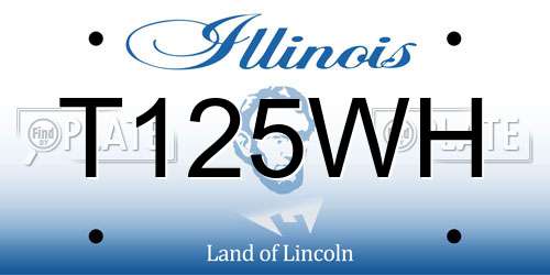 T125WH Illinois License Plate