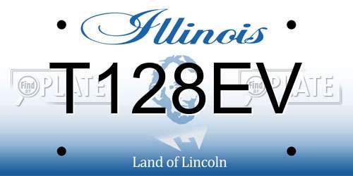 T128EV Illinois License Plate