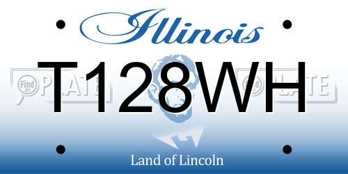 T128WH Illinois License Plate