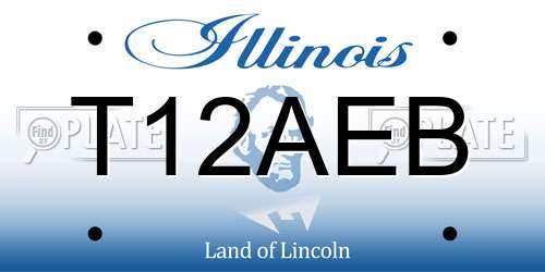 T12AEB Illinois License Plate