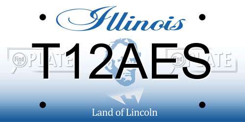 T12AES Illinois License Plate